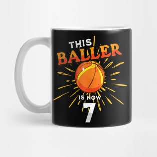 This Baller Is Now 7 Basketball Bday 7Th Birthday Party Mug